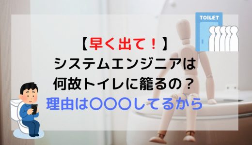 【早く出て！】システムエンジニアは何故トイレに籠るの？理由は〇〇〇してるから