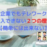 【SEだけど出勤】IT企業でもテレワークが出来ない2つの明確な理由